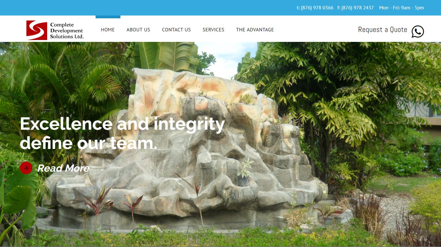 Complete Development Solution Limited (CDSL) Jamaica website snippet