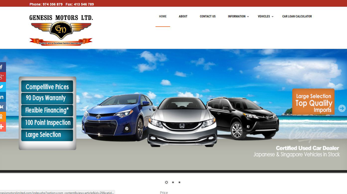 Genesis Motors Limited Website image